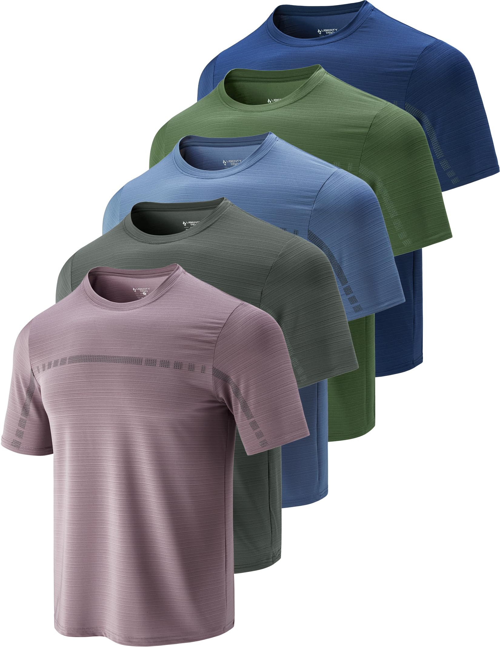 Men's Quick-Dry Crewneck Performance T-Shirts 5-Pack