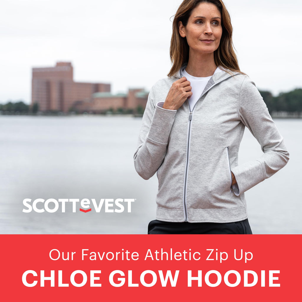 Women's Multi-Pocket Zip-Up Performance Travel Hoodie