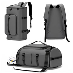 Unisex Gym Duffel Backpack with Shoe and Wet Compartments