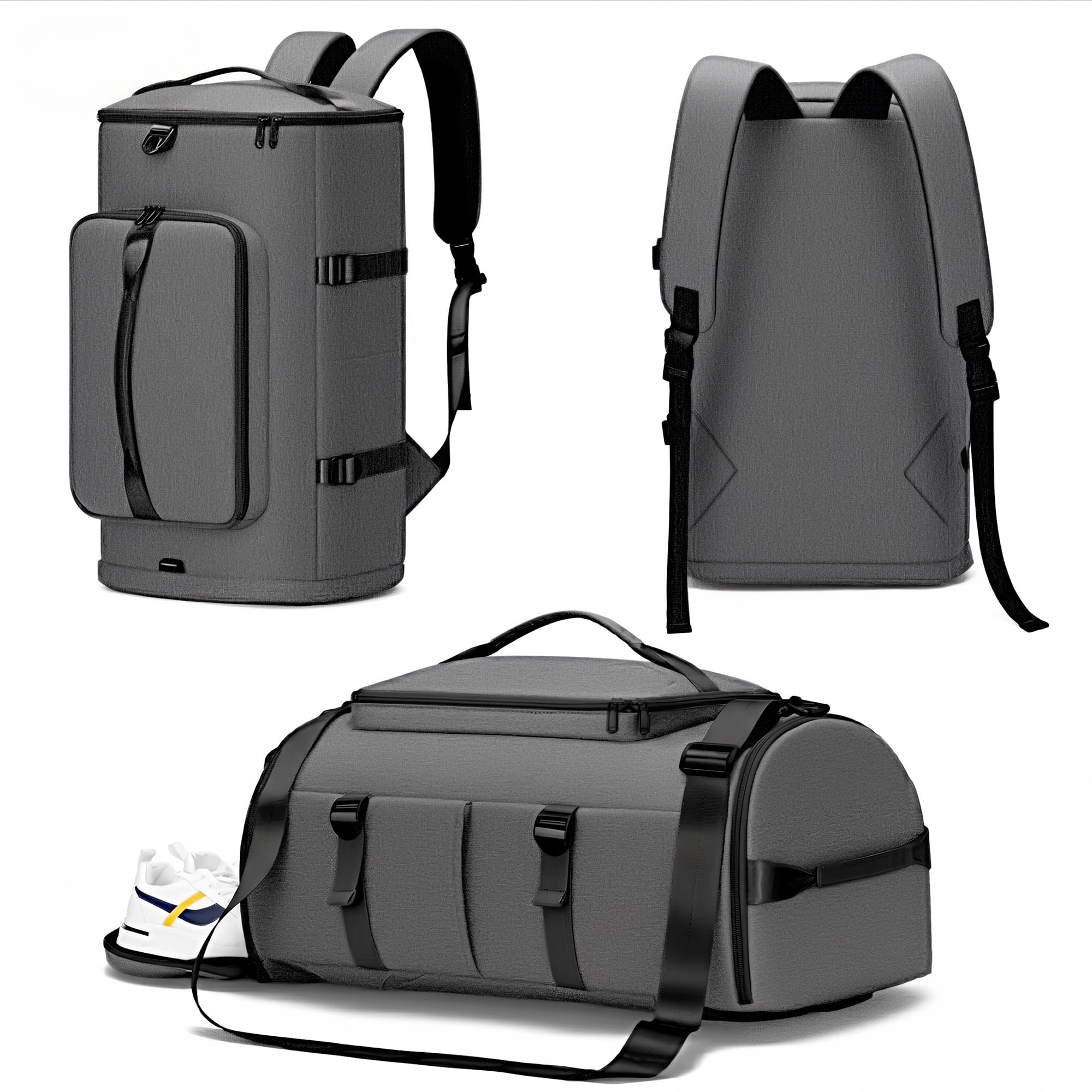 Unisex Gym Duffel Backpack with Shoe and Wet Compartments