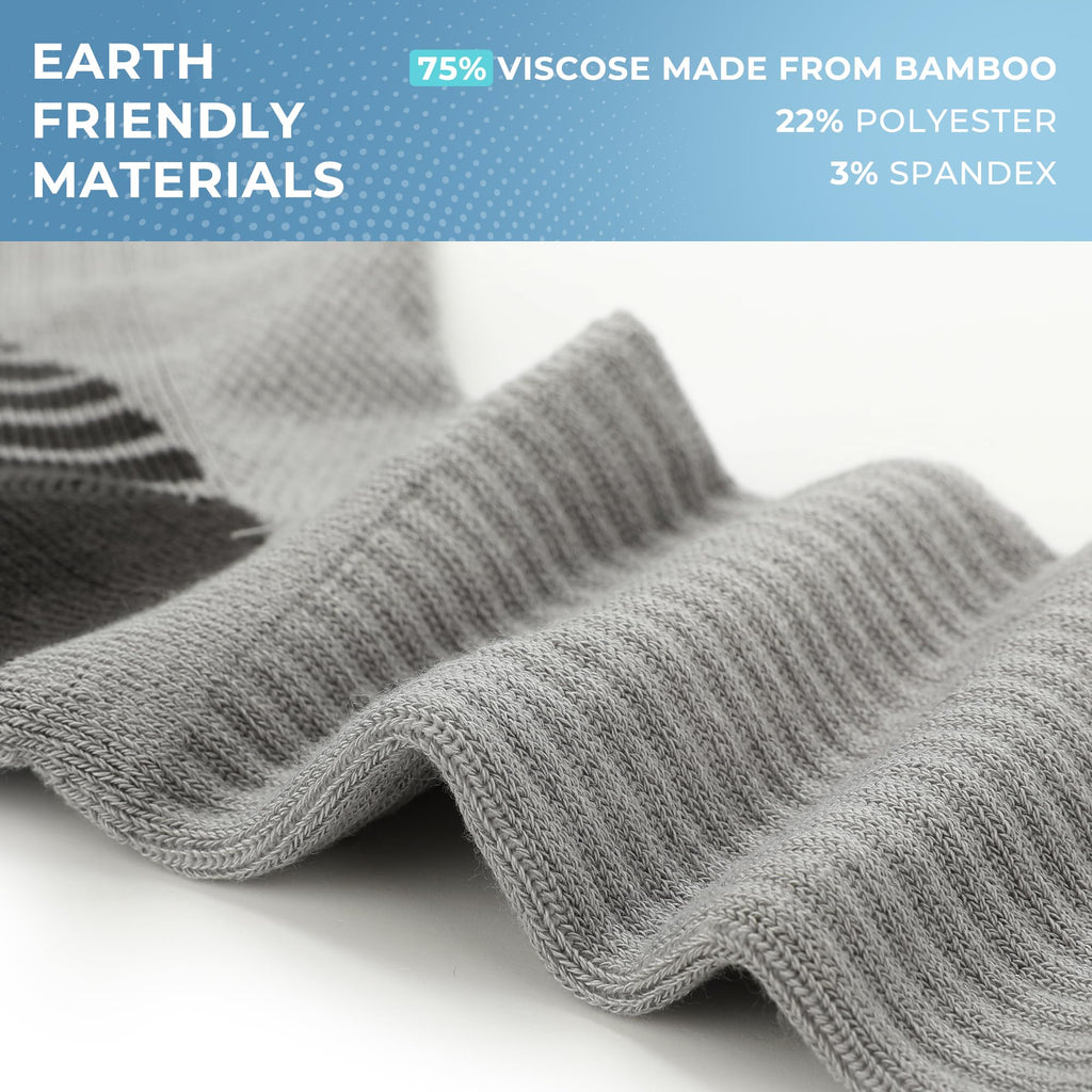 Men's Cushioned Moisture-Wicking Athletic Crew Socks 6-Pack