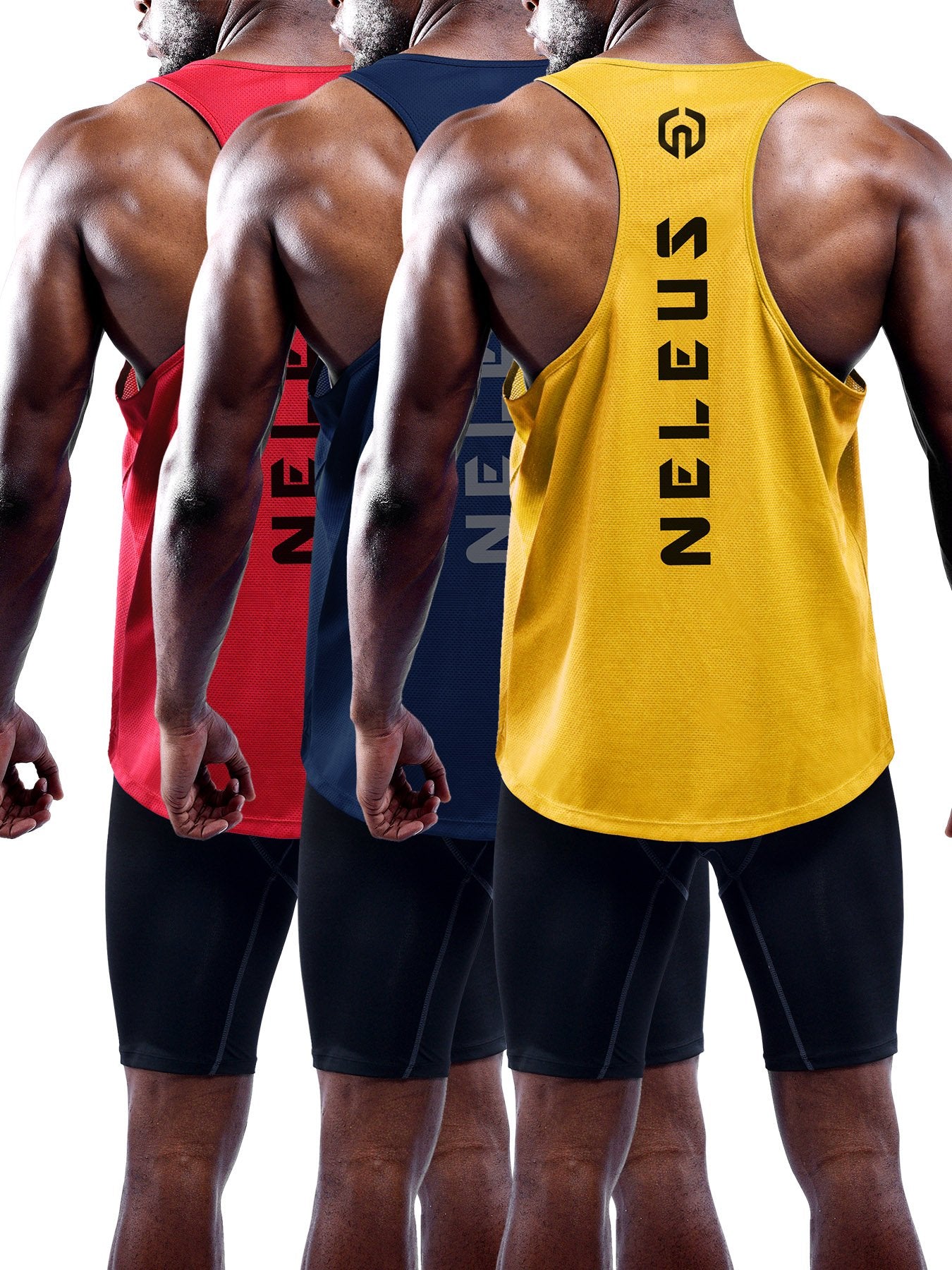 Men's Quick-Dry Y-Back Performance Training Tanks 3-Pack
