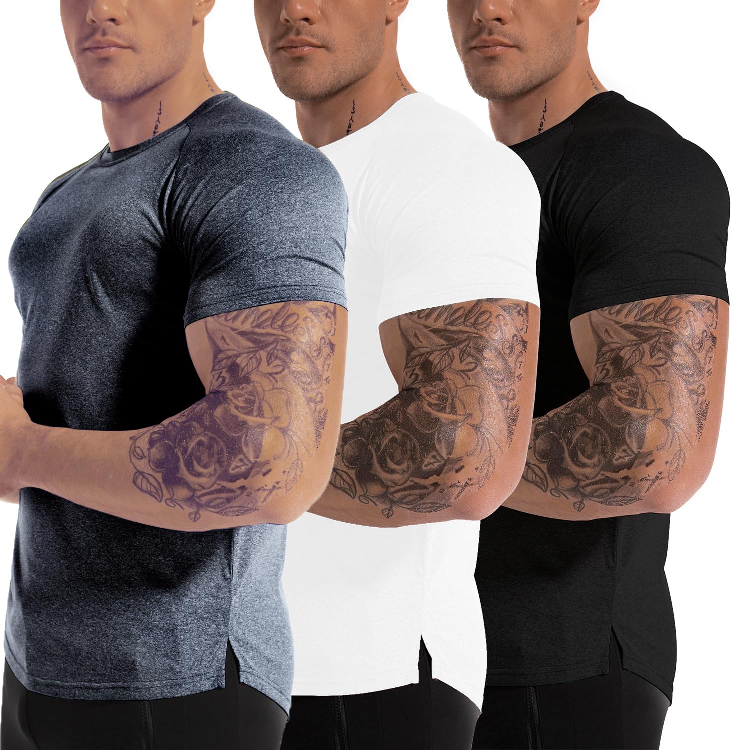 Men's Moisture-Wicking Performance Training T-Shirts 3-Pack