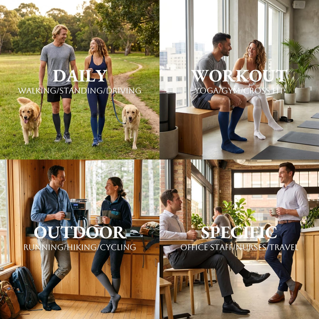 Unisex 15-20 mmHg Compression Support Socks 3-Pack