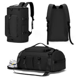 Unisex Gym Duffel Backpack with Shoe and Wet Compartments