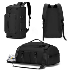 Unisex Gym Duffel Backpack with Shoe and Wet Compartments
