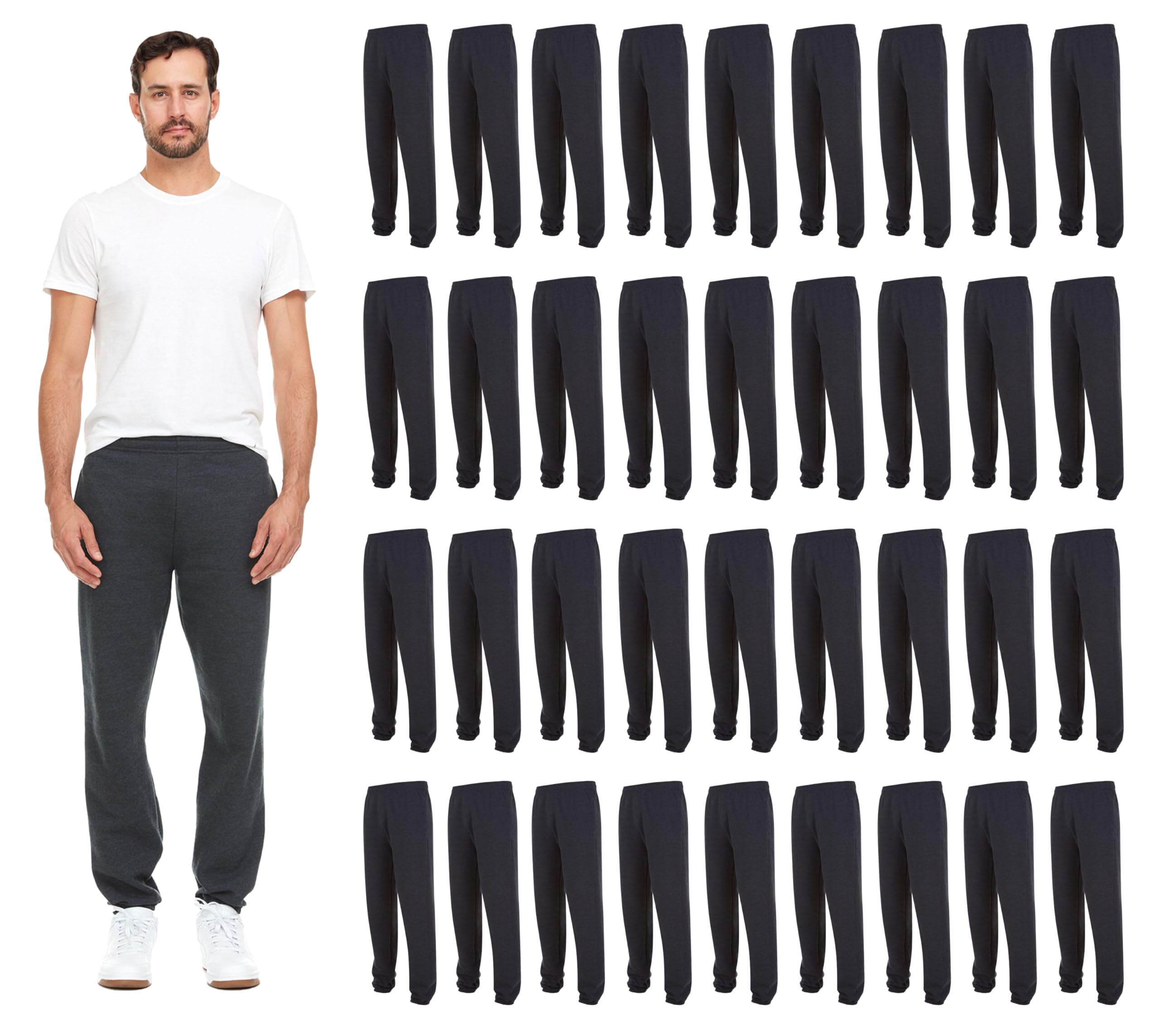 Men's Comfortable Athletic Jogger Sweatpants 36-Pack