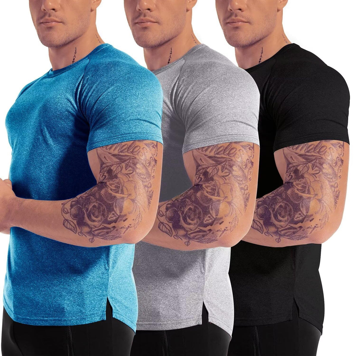 Men's Moisture-Wicking Performance Training T-Shirts 3-Pack