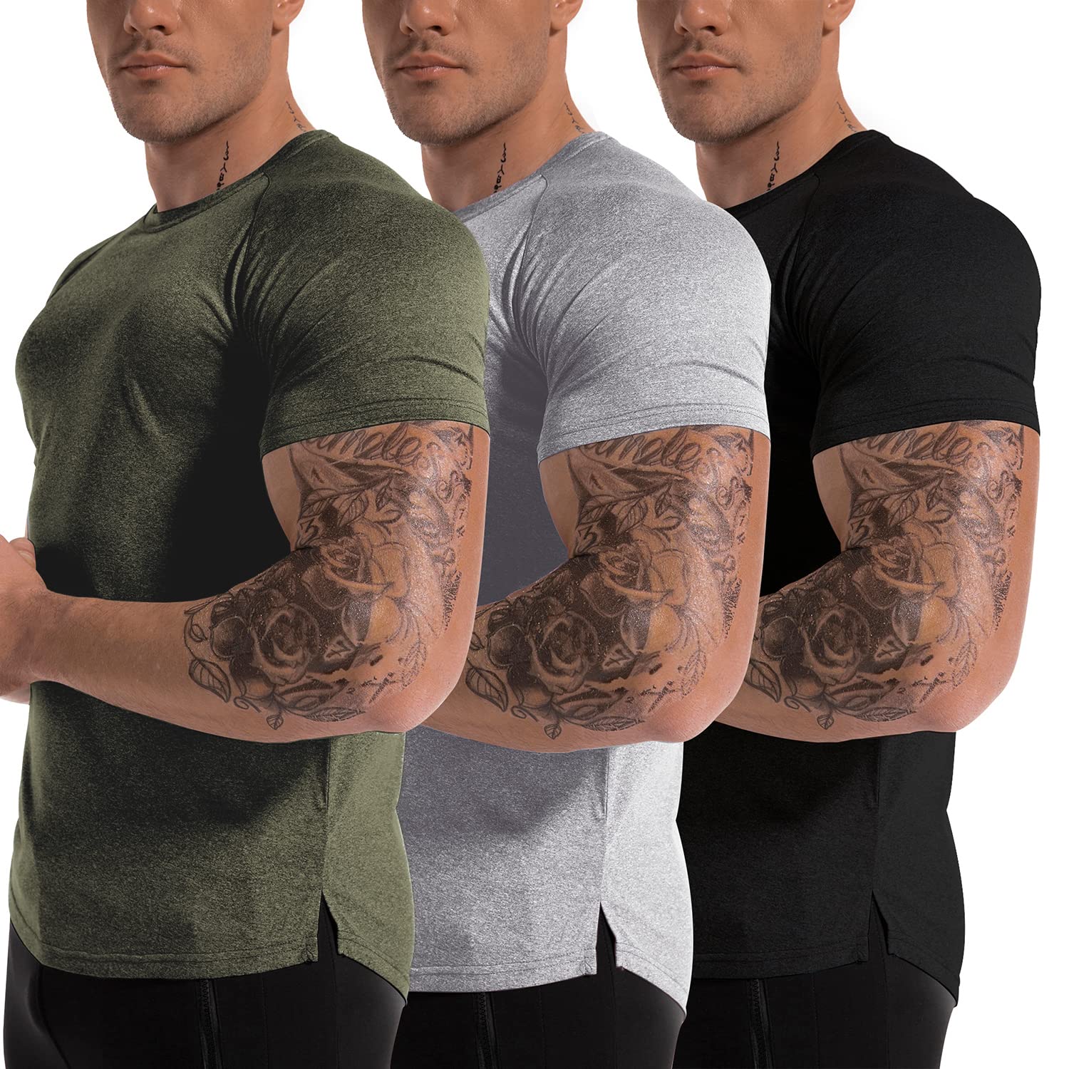Men's Moisture-Wicking Performance Training T-Shirts 3-Pack