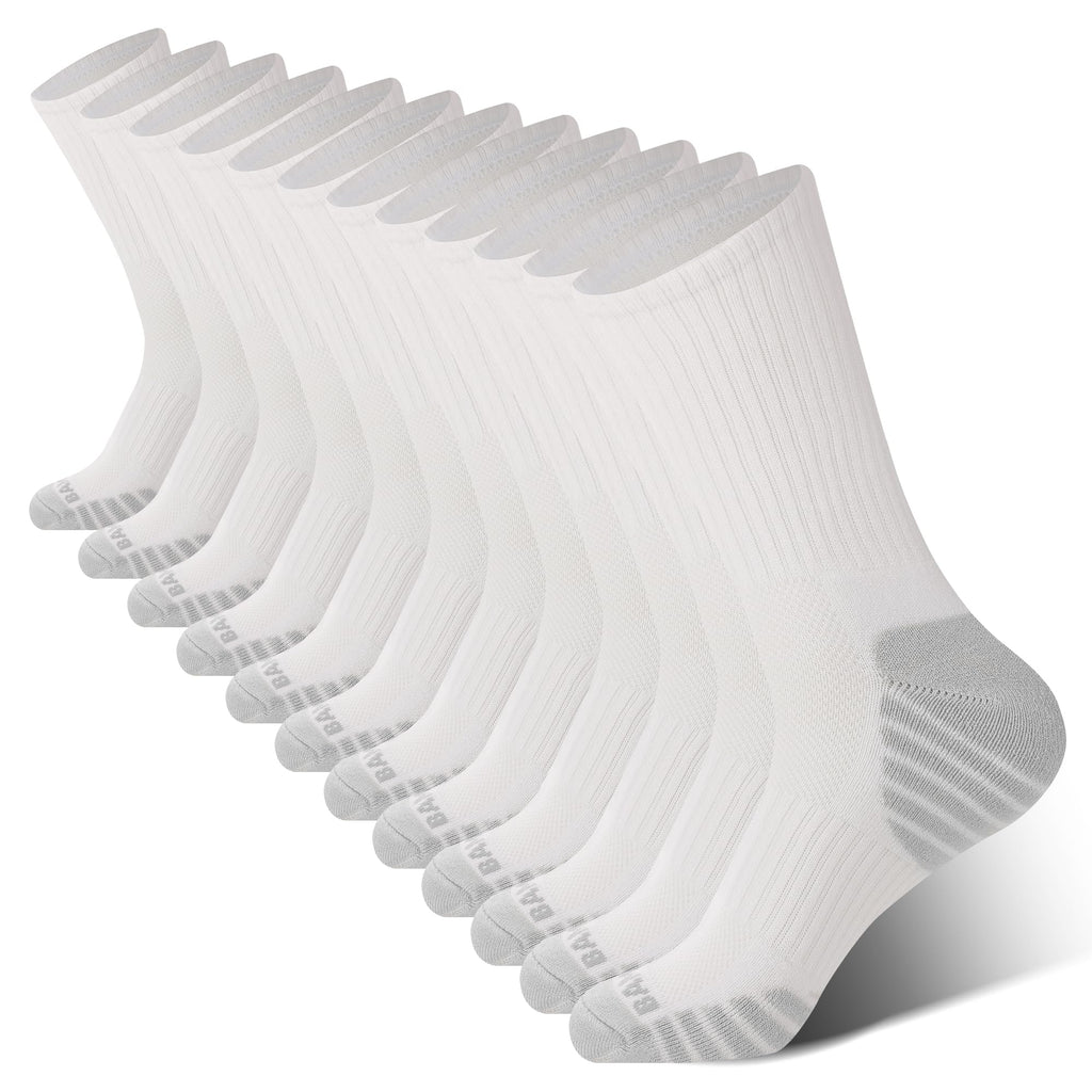 Men's Cushioned Moisture-Wicking Athletic Crew Socks 6-Pack